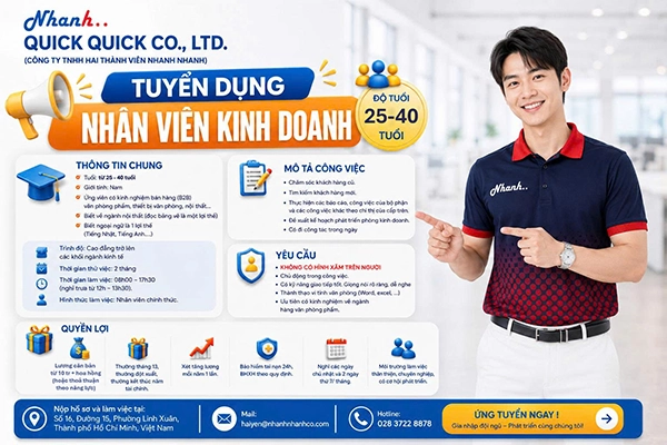 TUYỂN DỤNG NHÂN VIÊN KINH DOANH